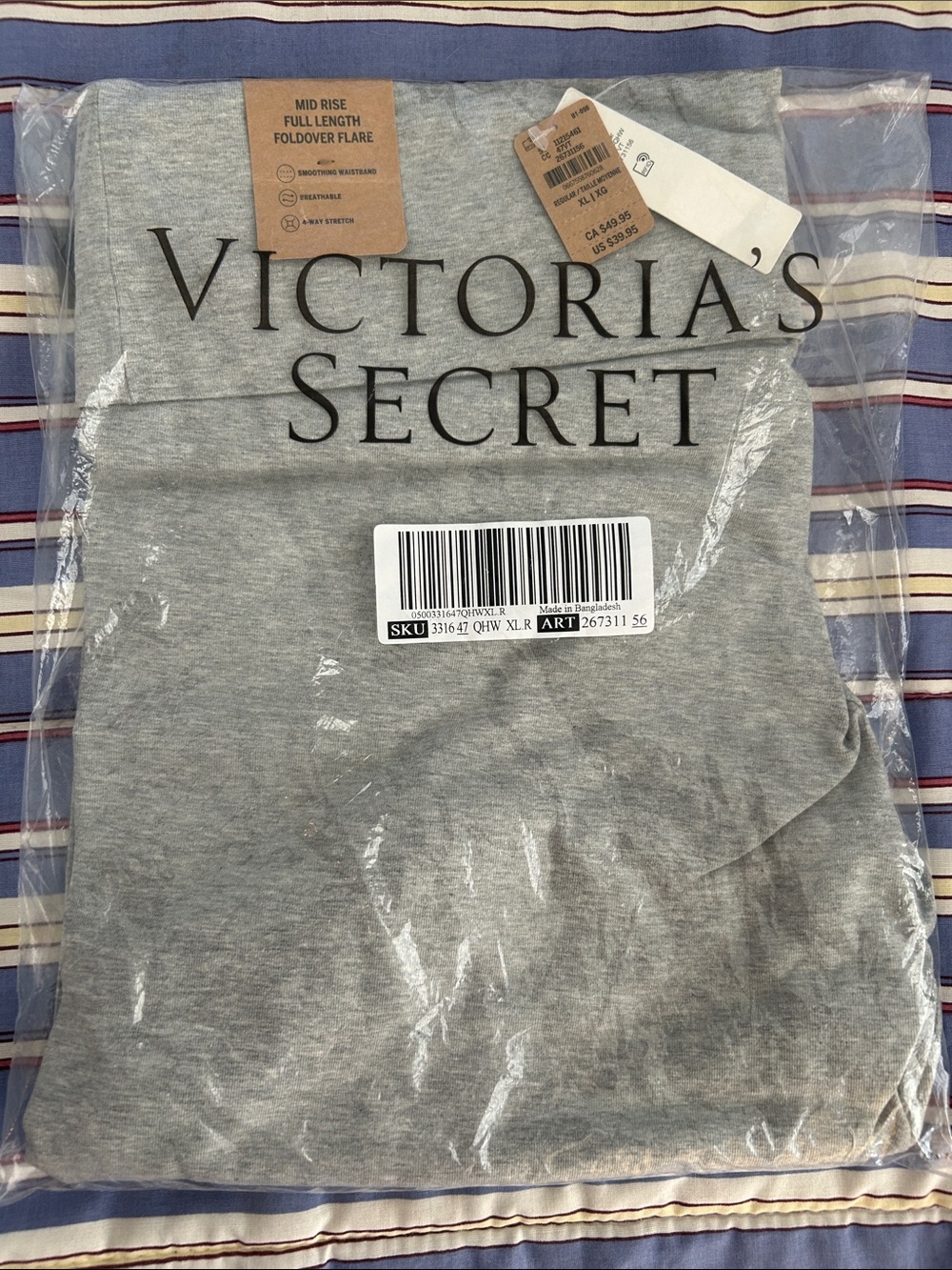 Victoria's Secret Heather Gray Foldover Flare Leggings